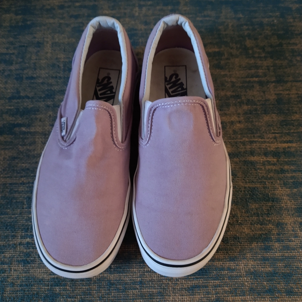 Vans off the wall🌸 light Lavender Leather trimmed Sneaker🌸men 6.5/women 8